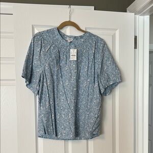 J. Crew Blue Floral Button Down Shirt